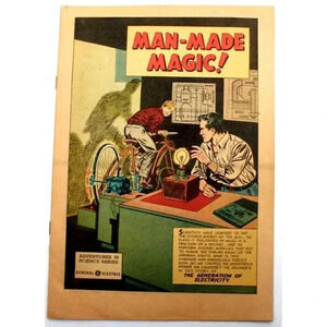 "MAN-MADE MAGIC" 1953 PREMIUM GIVEAWAY COMIC BOOK ELECTRICITY HISTORY THEME